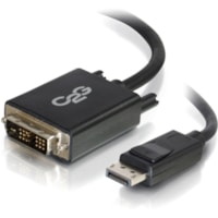 C2G 10ft DisplayPort Male to Single Link DVI-D Male Adapter Cable - Black - 10 ft (3.05 m) DisplayPort/DVI-D Video Cable for Notebook, Monitor, Desktop Computer, Video Device, Computer - First End: 1 x DisplayPort Digital Audio/Video - Male - Second End: 1 x DVI-D (Single-Link) Digital Video - Male 