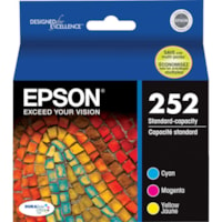 Epson DURABrite Ultra T252520 Original Standard Yield Inkjet Ink Cartridge - Yellow, Cyan, Magenta - 3 / Pack - 300 Pages (Per Cartridge)