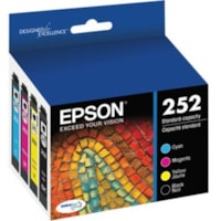 Epson DURABrite Ultra T252 Original Standard Yield Inkjet Ink Cartridge - Multi-pack - Cyan, Black, Magenta, Yellow - 4 / Pack - Inkjet - Standard Yield - 4 / Pack