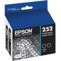 Epson DURABrite Ultra T252 Original Standard Yield Inkjet Ink Cartridge - Dual Pack - Black - 2 / Pack - Inkjet - Standard Yield - 2 / Pack