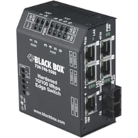 Commutateur Ethernet LBH150 6 Ports - 100Base-X, 10/100Base-TX Black Box - 6 Ports - 100Base-X, 10/100Base-TX - 2 Couche supportée - Paire torsadée, Fibre Optique - Montable en rack, Montage sur rail, Panneau montable - 3 Année Garantie limitée