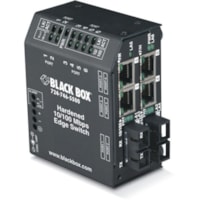 Commutateur Ethernet LBH240AE-H-SC 6 Ports - 10/100Base-TX, 100Base-X Black Box - 6 Ports - 10/100Base-TX, 100Base-X - 2 Couche supportée - Paire torsadée, Fibre Optique - Montage sur rail, Montable en rack - 3 Année Garantie limitée