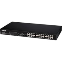 Commutateur Ethernet LPBG724A 24 Ports Gérable - 10/100/1000Base-T, 1000Base-X Black Box - 24 Ports - Gérable - 10/100/1000Base-T, 1000Base-X - 2 Couche supportée - 4 Emplacements SFP - 15 W Budget PoE - PoE Ports - Montable en rack - 1 Année Garantie limitée