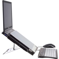 Bakker Elkhuizen Ergo-Q 260 Portable, Aluminum Design Notebook Stand - Up to 15" (381 mm) Screen Support - 0.28" (7 mm) Height x 9.06" (230 mm) Width x 12.20" (310 mm) Depth - Aluminum