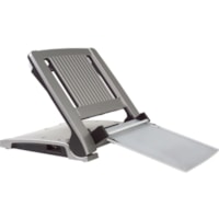 Bakker Elkhuizen Ergo-T 340 Notebook Stand - 3.35" (85 mm) Height x 12.80" (325 mm) Width x 12.20" (310 mm) Depth - Steel, Acrylonitrile Butadiene Styrene (ABS)