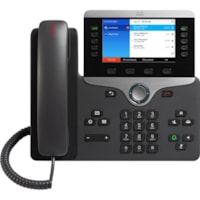 Cisco 8841 IP Phone - Corded - Corded - Wall Mountable - Charcoal - 5 x Total Line - VoIP - 5" LCD - Unified Communications Manager, Unified Communications Manager Express, User Connect License - 2 x Network (RJ-45) - PoE Ports