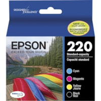 Epson DURABrite Ultra 220 Original Standard Yield Inkjet Ink Cartridge - Combo Pack - Black, Cyan, Magenta, Yellow - 1 Each - Inkjet - Standard Yield - 1 / Each