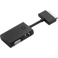 HP Dock Connector to Ethernet & VGA Adapter - Proprietary/RJ-45/VGA Video/Network Cable for Network Device, Video Device - First End: 1 x Proprietary - Second End: 1 x 15-pin HD-15, 1 x RJ-45 Network - Black