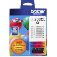 Brother Innobella LC2033PKS Original Ink Cartridge - Inkjet - High Yield - 550 Pages Cyan, 550 Pages Magenta, 550 Pages Yellow - Cyan, Magenta, Yellow - 3 / Pack