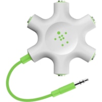 Belkin RockStar 5-Jack 3.5 mm Audio Headphone Splitter - 6-way - Audio Line In - Audio Line Out - White