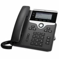 Téléphone IP 7821 - Remis à Neuf - Filaire - Filaire - Fixation au mur - Charbon Cisco - 2 x Ligne Totale - VoIP - 2 x Réseasu (RJ-45) - PoE Ports