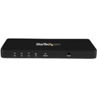 StarTech.com 4K HDMI Splitter - 4k 30Hz - 4 Port - Aluminum - Backward Compatible - HDMI Multi Port - HDMI Hub - Displays the same image w/ sound on 4 screens - Splits an HDMI video signal up to dual HD/ 4K 30Hz - EDID between your video source and displays - Up to 16.4ft (5m) w/ a passive HDMI cabl