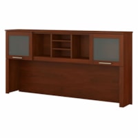 Bush Furniture Somerset 72W Hutch for L Shaped Desk in Hansen Cherry - 71" x 12.6" x 35.8" - 2 Door(s) - 2 Adjustable Shelf(ves) - Material: Wood - Finish: Hansen Cherry - Adjustable Shelf, Storage Compartment, Storage Cubby, Hinged Door - For Display, Storage, Home Office, Office, Book, Binder, Dec