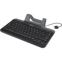 Belkin Wired Tablet Keyboard With Stand for iPad with Lightning Connector - Cable Connectivity - Lightning Interface - Multimedia Hot Key(s) - English (US) - QWERTY Layout - Tablet - iOS