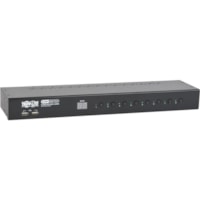 Tripp Lite by Eaton 8-Port 1U Rackmount DVI / USB KVM Switch with Audio and 2-Port USB Hub - 8 Computer(s) - 1 Local User(s) - QXGA - 2048 x 1536 - 12 x USB - 9 x DVI - 1U - Rack-mountable