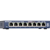 Commutateur Ethernet ProSafe GS100 GS108 8 Ports - 10/100/1000Base-T Netgear - 8 Ports - 10/100/1000Base-T - 2 Couche supportée - Bureau, Fixation au mur - À vie Garantie limitée