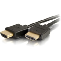 Câble audiovisuel 1 pi (0,30 m) HDMI C2G - 1 pi (0,30 m) HDMI Câble audiovisuel pour Périphérique audio/vidéo, Home Cinéma, Projecteur, Ordinateur, Moniteur, HDTV - Supports up to 4096 x 2160 - Blindé - Doré Connecteur plaqué - Noir