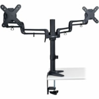 Tripp Lite by Eaton DDR1327SDFC Desk Mount for Flat Panel Display - Black Powder Coat - 2 Display(s) Supported - 13" (330.20 mm) to 27" (685.80 mm) Screen Support - 44 lb (19958.06 g) Load Capacity - 75 x 75, 100 x 100 - VESA Mount Compatible - Steel