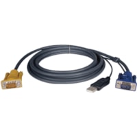 Tripp Lite by Eaton KVM Cable - 6 ft (1.83 m) KVM Cable - First End: 1 x 15-pin HD-15 - Male - Second End: 1 x 15-pin HD-15 - Male, 1 x Type A - Male - Black - 1