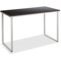 Safco Steel Workstation - Rectangle Top - U-shaped Base - 2 Legs - 150 lb (68.04 kg) Capacity - 47.3" (1200.15 mm) Table Top Width x 24" (609.60 mm) Table Top Depth x 0.8" (19.05 mm) Table Top Thickness - Assembly Required - Black, Silver - Steel, Fiberboard, Wood - 1 Each