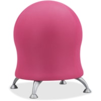 Safco Zenergy Mesh Cover Exercise Ball Chair - Pink Polyvinyl Chloride (PVC), Polyester Seat - Powder Coated Frame - Four-legged Base - 1 Each