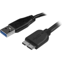 StarTech.com 15cm (6in) Short Slim SuperSpeed USB 3.0 (5Gbps) A to Micro B Cable - M/M - 6" (152.40 mm) USB Data Transfer Cable for Hard Drive, Card Reader, Portable Hard Drive, Smartphone, Tablet, Notebook - First End: 1 x 9-pin USB 3.0 Type A - Male - Second End: 1 x 10-pin Micro USB 3.0 Type B - 