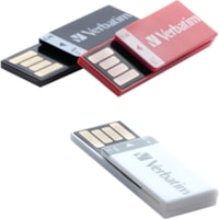 Clé USB Clip-it 8 Go USB - Rouge, Noir, Blanc Verbatim - 8 Go - USB - Rouge, Noir, Blanc - À vie Garantie - 3 / emballage