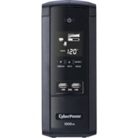 CyberPower UPS Systems BRG1000AVRLCD Intelligent LCD -  Capacity: 1000 VA / 600 W - 1000VA/600W UPS, Mini-tower, 10 Outlets, AVR, LCD, USB Charge Ports, Serial/USB, 5 Yr Wty