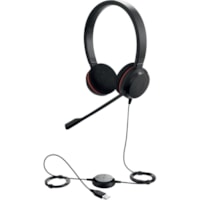 Jabra Evolve 20 Microsoft Lync Stereo - Stereo - USB - Wired - Over-the-head - Binaural - Supra-aural - Noise Cancelling Microphone - Noise Canceling - Black