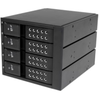 StarTech.com 4 Bay Aluminum Trayless Hot Swap Mobile Rack Backplane for 3.5in SAS II/SATA III - 6 Gbps HDD - Connect and hot swap four 3.5in SATA III or SAS II hard drives to your computer system in three 5.25" bays, with support for SATA 6 Gbps - Trayless SATA Backplane - Hot Swap Bay - Backplane -