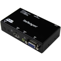 StarTech.com 2x1 HDMI + VGA to HDMI Converter Switch w/ Automatic and Priority Switching - 1080p - Share an HDMI display/projector between a VGA and HDMI audio/video source, with automatic and priority switching - VGA to HDMI - HDMI Switch - HDMI Switch Box - HDMI Converter Switch box with VGA - VGA