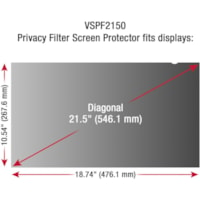 Protecteur d'Écran de Confidentialité Résistant aux rayures - Noir ViewSonic - Pour 21,5 po (546,10 mm) Écran largeMoniteur - Résistant aux rayures - Résistant aux rayures