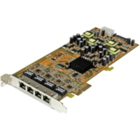 Carte Ethernet gigabitOrdinateur - 10/100/1000Base-T - Carte Enfichable StarTech.com - PCI Express x4 - Realtek RTL8111E - 4 Port(s) - 4 - Paire torsadée - 10/100/1000Base-T - Carte Enfichable