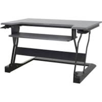 Workstation WorkFit Ergotron - Rectangulaire Dessus - 35 lb (15,88 kg) Capacité - Hauteur réglable - 35 po (889 mm) Largeur de la table x 23 po (584,20 mm) Profondeur du plateau x 35 po (889 mm) Largeur x 25 po (635 mm) Profondeur - Noir - 1 chaque