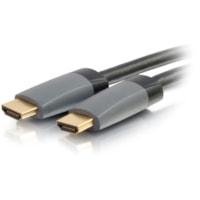 Câble audiovisuel 25 pi (7,62 m) HDMI C2G - 25 pi (7,62 m) HDMI Câble audiovisuel pour Périphérique audio/vidéo, Home Cinéma - 10,2 Gbit/s - Supports up to 4096 x 2160 - Blindé - Doré Connecteur plaqué - 28 AWG - Noir