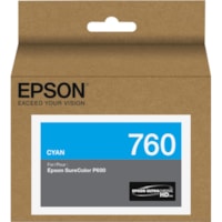 Epson UltraChrome HD T760 Original Ink Cartridge - Inkjet - Cyan - 1 Each