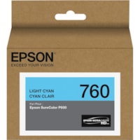 Epson UltraChrome HD T760 Original Ink Cartridge - Inkjet - Light Cyan - 1 Each