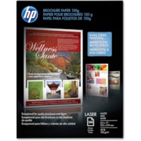 HP Brochure Paper - 97 Brightness - Letter - 8 1/2" (215.90 mm) x 11" (279.40 mm) - 40 lb (18143.69 g) Basis Weight - Matte, Ultra Smooth - Design for the Environment (DfE) - Heavyweight - White - 150 / Pack