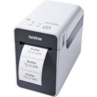 Brother TD-2130N Desktop Direct Thermal Printer - Monochrome - Receipt Print - USB - Serial - Wireless LAN - 2.20" Print Width - 152.40 mm/s Mono - 300 x 300 dpi - 2.50" (63.50 mm) Label Width x 39.37" (1000 mm) Label Length