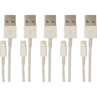 Câble de transfert de données 3,3 pi (1 m) Lightning/USB - 5 VisionTek - 3,3 pi (1 m) Lightning/USB Câble de transfert de données pour iPhone, iPod, iPad, iPad mini - Blanc - 5