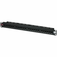 APC by Schneider Electric 24 Port Cat 6 Network Patch Panel - 24 x RJ-45 - 24 Port(s) - 24 x RJ-45 - 24 x RJ-11 - Black - Rack-mountable - TAA Compliant