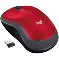 Logitech M185 Wireless Mouse, 2.4GHz with USB Mini Receiver, 12-Month Battery Life, 1000 DPI Optical Tracking, Ambidextrous, Compatible with PC, Mac, Laptop (Red) - Optical - Wireless - Radio Frequency - 2.40 GHz - Red - USB - 1000 dpi - Scroll Wheel - 3 Button(s) - Symmetrical - 1