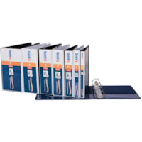 QuickFit Presentation/View Binders - 4" (101.60 mm) Binder Capacity - 750 Sheet Capacity - Fastener(s): D-Ring - Pocket(s): 2, Internal - Polypropylene - Black - Ink-transfer Resistant, Locking Ring - 1 Each