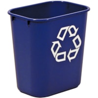 Rubbermaid Commercial Recycling Bins - 3.41 gal (12900 mL) Capacity - 12.1" Height x 8.2" Width - Resin - Blue - 12