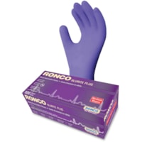 Gants d'examen Blurite Plus - Sans poudre RONCO - épaisseur de gant 4 mil (0.10 mm) - Moyenne Taille - Bleu foncé - Sans latex - Pour Produit chimique, Automobile, Dentaire, Alimentaire, Applications de laboratoire, Pharmaceutique, Clinique vétérinaire, Cosmétologi