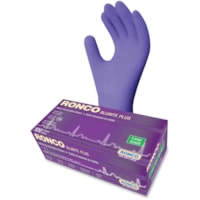 Gants d'examen Blurite Plus - Sans poudre RONCO - épaisseur de gant 4 mil (0.10 mm) - Large Taille - Bleu foncé - Sans latex - Pour Produit chimique, Automobile, Dentaire, Alimentaire, Applications de laboratoire, Pharmaceutique, Clinique vétérinaire, Cosmétologie,