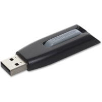 Microban 256GB Store 'n' Go V3 USB 3.2 Gen 1 Flash Drive - Gray - 256 GB - USB 3.2 (Gen 1) Type A - 120 MB/s Read Speed - 25 MB/s Write Speed - Gray - Lifetime Warranty - 1 Each 