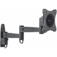 Manhattan 423670 Wall Mount for Flat Panel Display, TV, Monitor - Black - 1 Display(s) Supported - 13" to 27" Screen Support - 33.07 lb (15000 g) Load Capacity - 75 x 75, 100 x 100 - VESA Mount Compatible - Aluminum