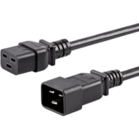 StarTech.com 10ft (3m) Heavy Duty Extension Cord, IEC C19 to IEC C20 Black Extension Cord, 15A 250V, 14AWG, Heavy Gauge Power Cable - 10ft (3m) Heavy duty extension cord w/ IEC 60320 C19 to C20 connectors; 250V at 15A (Max); UL listed (UL62 & UL817); AC Power Cord w/ molded connectors; Fire Rating V