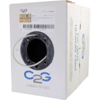 C2G Cat.5e UTP Network Cable - 500 ft Category 5e Network Cable for Network Device - First End: Bare Wire - Second End: Bare Wire - 24 AWG - White - 1 Each